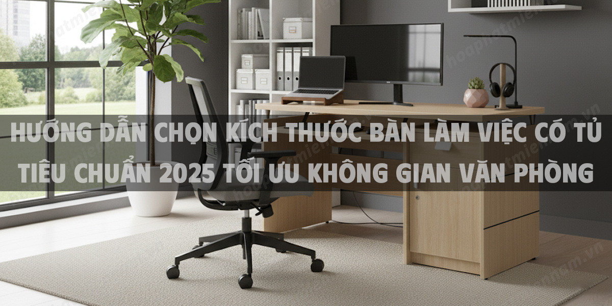 Hướng Dẫn Chọn Kích Thước Bàn Làm Việc Có Tủ Tiêu Chuẩn 2025 Tối Ưu Không Gian Văn Phòng