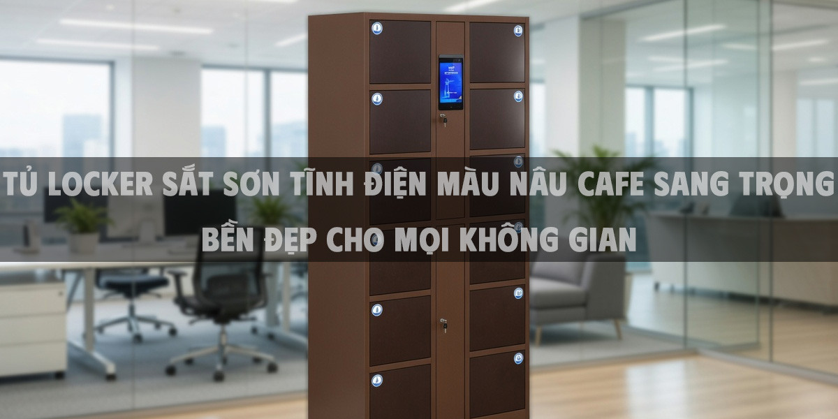 Tủ Locker Sắt Sơn Tĩnh Điện Màu Nâu Cafe Sang Trọng, Bền Đẹp Cho Mọi Không Gian