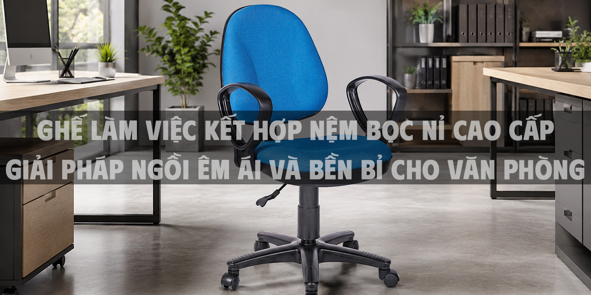 Ghế làm việc kết hợp nệm bọc nỉ cao cấp - Giải pháp ngồi êm ái và bền bỉ cho văn phòng